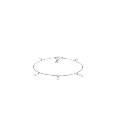 Abbildung von Elli BOHO Feder Fußkettchen, Damen, Größe: 22, Silber