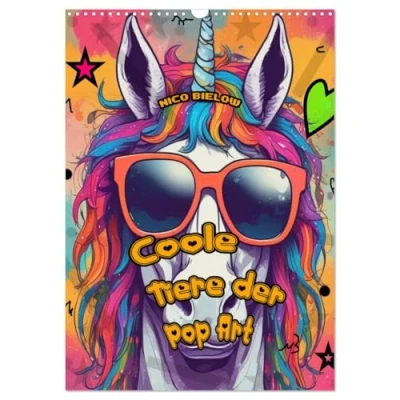 Abbildung von Coole Tiere der Pop Art (Wandkalender 2025 DIN A3 hoch), CALVENDO Monatskalender