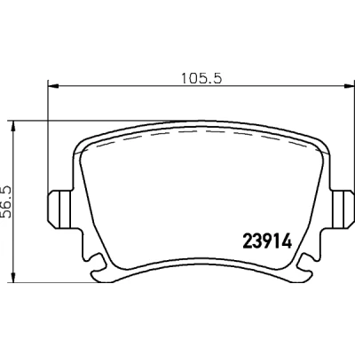 Abbildung von HELLA 8DB 355 011 771 Bremsbelagsatz für Verschleißwarnanzeiger vorbereitet mit Bremssattelschrauben Zubehör SKODA: Octavia 3 Combi