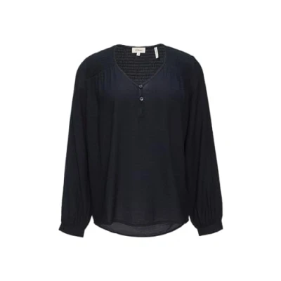 Abbildung von s.Oliver MET Gesmokte Details Bluse, Damen, Größe: 34, Navy
