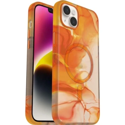 Abbildung von OtterBox Slim &amp; Sturdy Serie Hülle für iPhone 14 Plus mit MagSafe, stoßfest, sturzsicher, ultraschlank, dünne schützende Hülle, Getestet nach Militärstandard, Orange