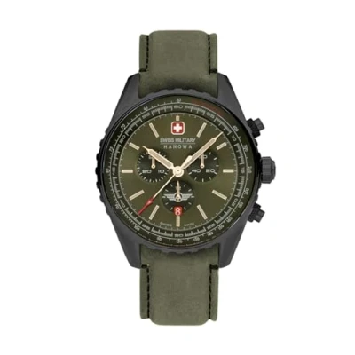 Abbildung von Swiss Military Herren Analog Quarz Uhr mit Leder Armband SMWGC0000340