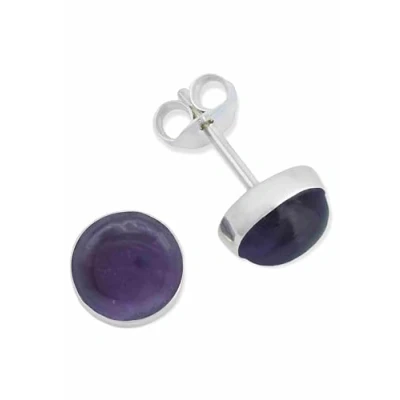 Abbildung von Mantraroma SAMA Studs 925 Sterling Silver Amethyst Ohrringe, Damen, Größe: One Size, Lila