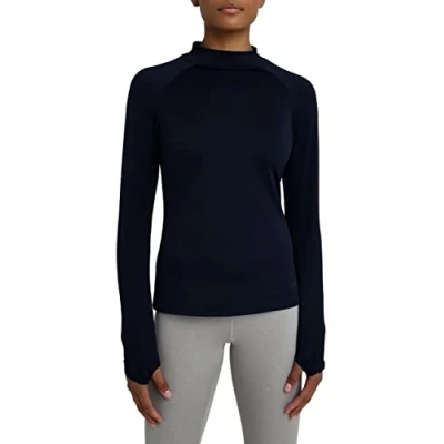 Abbildung von TCA Damen SuperThermal Performance und Kompressions Laufoberteil, Training Baselayer mit Stehkragen Dunkelblau, M