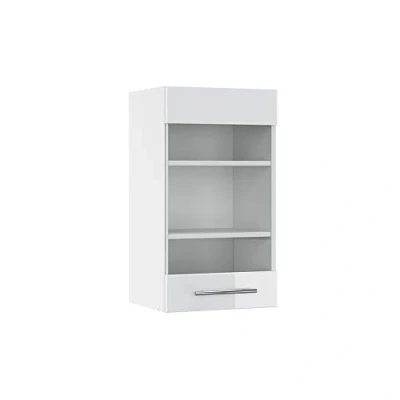 Abbildung von Vicco Glashängeschrank Fame Line, Weiß Hochglanz/Weiß, 40 cm