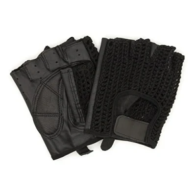 Abbildung von Adapter Universe Lederhandschuhe Autofahrer Handschuhe Leder Fingerlose Fahrerhandschuhe Schwarz