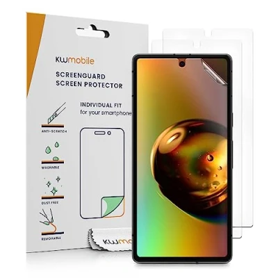 Abbildung von kwmobile 3X Displayschutzfolie kompatibel mit Google Pixel 7a Folie klare Schutzfolien Set in transparent