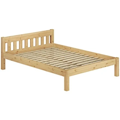 Abbildung von ERST HOLZ Bett Ehebett Landhaus Kiefer Massivholz 180x200 mit Rost, Kieferfarblos lackiert