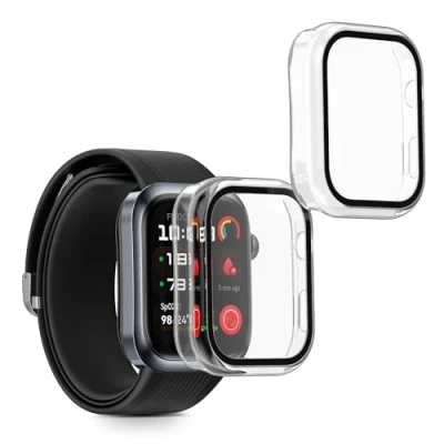 Abbildung von kwmobile 2X Cover kompatibel mit Huawei Watch D2 Hülle Fullbody Fitnesstracker Case Set aus Glas Transparent