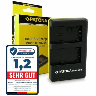 Abbildung von PATONA Dual Ladegerät für VBT190, VBT380, VBK180, VBK360 Akkus Kompatibel mit Panasonic HC V520 V720 V777 VX870 VXF999 W580 W878