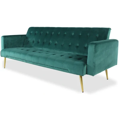 Abbildung von Justy Green Velvet Click Clack Schlafsofa Menzzo