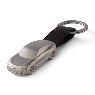 Abbildung von Audi 3182100100 Schlüsselanhänger e tron GT Skulptur Edelstahl Anhänger Keyring Miniatur, schwarz/silber, Einheitsgröße