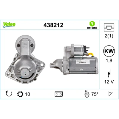 Abbildung von VALEO 438212 Anlasser 12 1,8 10 NEW ORIGINAL PART OPEL: Astra H Caravan, Schrägheck, Corsa C CHEVROLET: Aveo Schrägheck