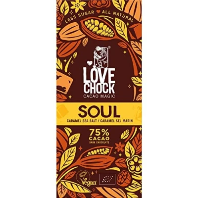 Abbildung von Lovechock Tafelschokolade, Soul Karamell &amp; Meersalz, 75% Kakao, vegan, 70g (4)