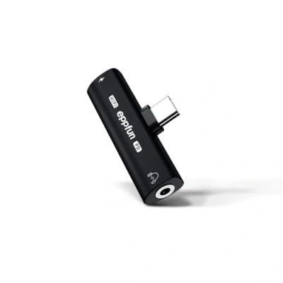 Abbildung von eppfun AV400 Pro USB C auf 3,5 mm Kopfhörer Audio Klinken Ladeadapter, mit hoher Auflösung, 60 W Schnellladeadapter, kompatibel MacBook/iPad/iPhone/Pixel/Galaxy Serie