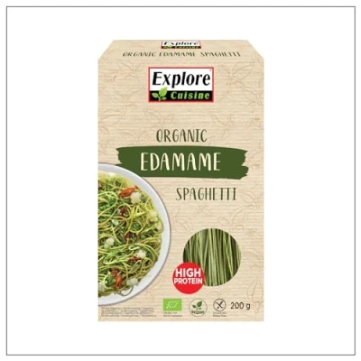 Abbildung von Explore Cuisine Bio Spaghetti aus Edamame (grüne Sojabohnen) Glutenfreie Nudeln, pflanzliche Protein Pasta ohne Zusatzstoffe, ideal bei Zöliakie, wenig Kohlenhydrate, vegan, 200g