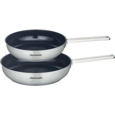 Abbildung von Hanseatic Pfannen Set &quot;hanseatic&quot;, Edelstahl 18/10, (Set, 2 tlg., je 1x Pfanne 24 cm, 2,2 l; 28 3,4 l), Antihaft Versiegelung, beschichtet, Induktion