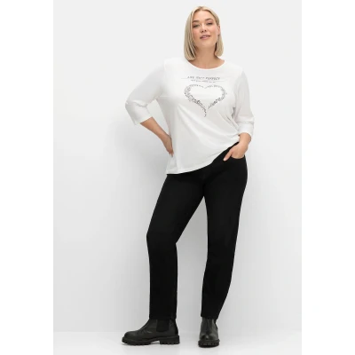 Abbildung von Sheego Schmale Jeans Slim Fit, Damen, Größe: 42, Black denim