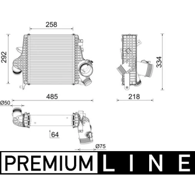 Abbildung von MAHLE ORIGINAL CI 640 000P Ladeluftkühler