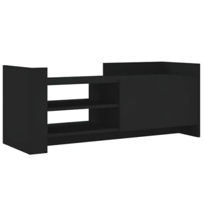 Abbildung von vidaXL TV Schrank, Lowboard für Fernseher, Fernsehtisch mit Stauraum, Möbel Fernsehschrank Wohnzimmer Schlafzimmer, Schwarz Holzwerkstoff