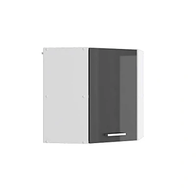 Abbildung von Vicco Schranksystem R Line, Anthrazit Hochglanz/Weiß, 57 cm Eckhängeschrank mit Tür