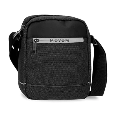 Abbildung von Movom Trimmed Umhängetasche, mittelgroß, Schwarz, 17 x 22 6 cm, Polyester, Mittlere Schultertasche