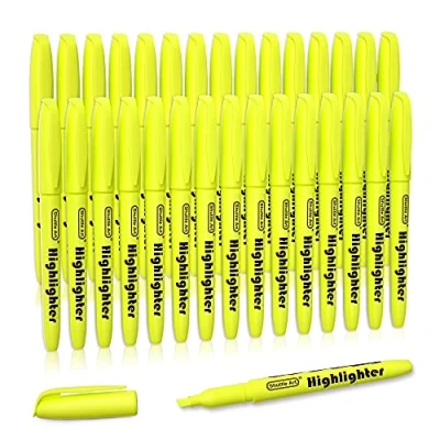 Abbildung von Shuttle Art Textmarker, 30 gelb, leuchtende Farben, Keilspitze, trocknet schnell, ungiftig, für Erwachsene und Kinder, Zuhause, Schule, Büro
