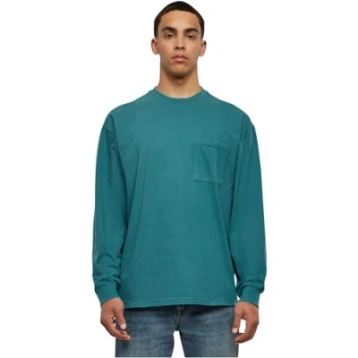 Abbildung von Urban Classics Pigment DYED Langarmshirt, Herren, Größe: Large, Teal