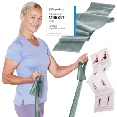 Abbildung von Theraband Gymnastikband für Fitnessübungen / Physiotherapie, Green (Heavy), 2,5 m