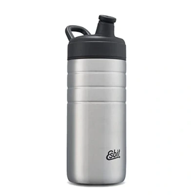 Abbildung von Esbit Sportflasche Majoris Edelstahl Trinkflasche 600 ml mit praktischem Loop Verschluss und Silikon Mundstück