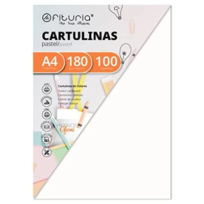 Abbildung von Pack 100 Cartulinas Color Blanco Tamaño A4 180g