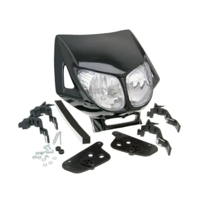 Abbildung von Scheinwerfermaske Enduro Doppeloptik schwarz kompatibel für DERBI Senda 50 (2006 ) D50B0, APRILIA SX D50B0