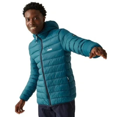 Abbildung von Regatta Herren Mens Hooded Marizion Water Repellent Padded Puffer Jacket Gefütterter Mantel, Moroccan Blue(Piquant Green),
