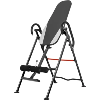 Abbildung von GORILLA SPORTS Rückentrainer Inversionsbank, 180, Schwerkrafttrainer, Streckbank, Inversionstisch, (1 tlg., Volle Vertikale Inversion), Klappbar, Verstellbar, bis 110 kg, Entlastung der Wirbelsäule, Fitness