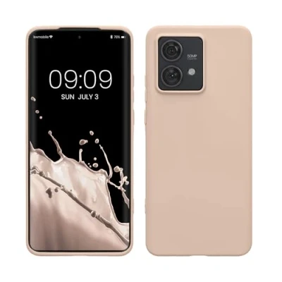 Abbildung von kwmobile Hülle kompatibel mit Motorola Edge 40 Neo weiches TPU Silikon Case Cover geeignet für kabelloses Laden Coconut Swirl
