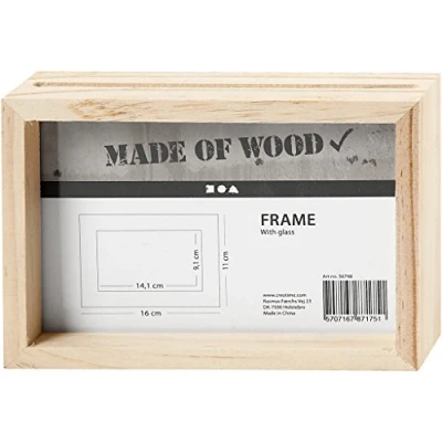 Abbildung von Creativ 100263 Doppelrahmen, Größe 16x11 cm, Tiefe 4 Kiefernholz, Innenmaß 14,1 x 9,1 Holz, 1 Stück, Blau