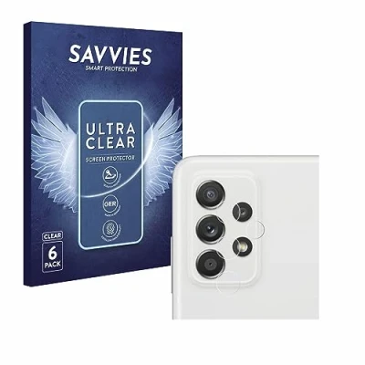 Abbildung von Savvies 6 Stück Schutzfolie für Samsung Galaxy A52s 5G (NUR Kameraschutz) Displayschutz Folie Ultra Transparent