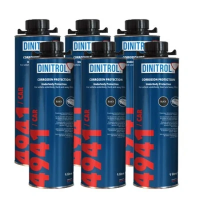 Abbildung von Dinitrol 4941 Schwarzer Unterbodenwachs, 6 Dosen à 1 Liter (mit Sicherheits Schraubdeckel)
