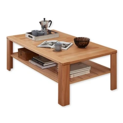 Abbildung von NATURE ONE Couchtisch in Kernbuche teil massiv FSC zertifiziert Hochwertiger Sofatisch mit Ablage für Ihren Wohnbereich 120 x 40 70 cm (B/H/T)