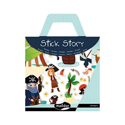 Abbildung von Maildor 566403O Packung Stick&#039;Story (4 Stickerbögen und 2 Kulissen, ideal für Kinder ab 5 Jahren, Piraten) 1 Pack