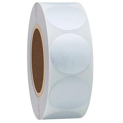 Abbildung von Hylabelest Farbcodierungsetiketten, 2,5 cm, rund, natürliches Papier, silberfarben, selbstklebend, 1.000 Stück pro Rolle (Silber)