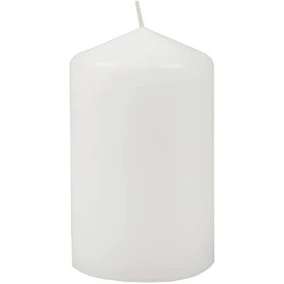 Abbildung von HS Candle Wachskerzen Weiß Stumpenkerzen Ø6cm x 10cm Kerze in vielen Farben, Lange Brenndauer Hergestellt EU Kerzen Blockkerzen Wachs