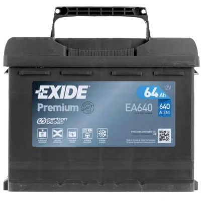 Abbildung von EXIDE PREMIUM EA640 Batterie 12V 64Ah 640A B13 VOLKSWAGEN: Touran I, New Beetle Schrägheck, Polo IV MERCEDES BENZ: A Klasse