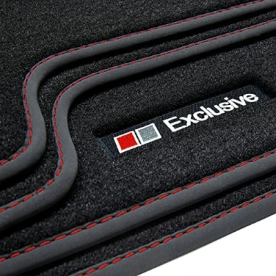 Abbildung von tuning art A77 Fußmatten Exclusive Line passend für Mercedes E Klasse W212 / S212 2009 2016, Naht:Rot