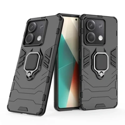 Abbildung von Max Power Digital Hülle für Xiaomi Redmi Note 13 5G Drehbar Ringhalter Cover Magnet Bumper Handyhülle Case Stoßfest Doppelschichter Schutzhülle Outdoor Shock Absorption Mit Ring (Schwarz)