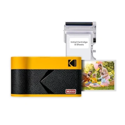 Abbildung von KODAK Mini 2 ERA 4PASS Mobiler Fotodrucker (5,3x8,6cm) (Gelb, + 8 Blatts)