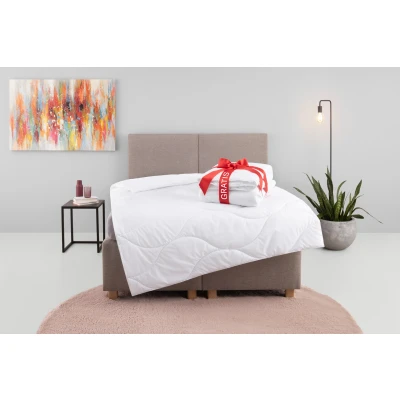Abbildung von my home Microfaserbettdecke &quot;Caelan, kaufe eine Decke erhalte die 2. gratis&quot;, leicht, Füllung 100% Polyester, Bezug (1 St.), Bettdecke 135x200 cm, 155x220 cm und weitere Größen, Sommer, Winter