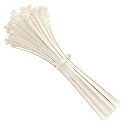 Abbildung von intervisio Kabelbinder Wiederverschließbar, 350mm x 7,6mm, weiß neutral natural, 100 Stück, Wiederlösbar, Wiederverwendbar