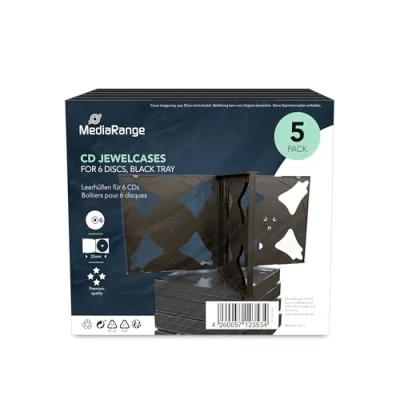 Abbildung von CD Jewel Case Hüllen für 6 / DVD Rohlinge 5 Stück *Retail*