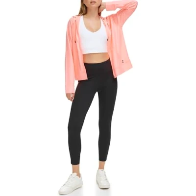 Abbildung von DKNY Women&#039;s High Waist 7/8 Legging Logo, Atomic Pink, Large